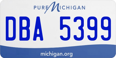 MI license plate DBA5399