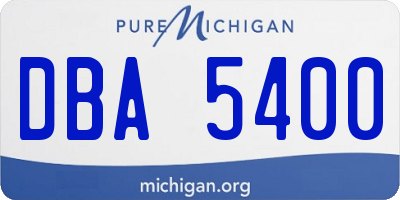 MI license plate DBA5400