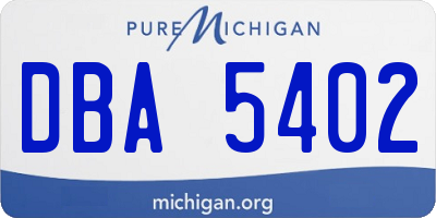 MI license plate DBA5402