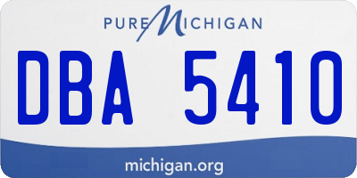 MI license plate DBA5410
