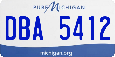 MI license plate DBA5412