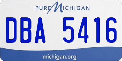 MI license plate DBA5416