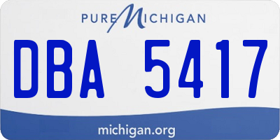 MI license plate DBA5417
