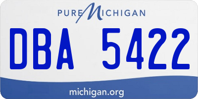 MI license plate DBA5422