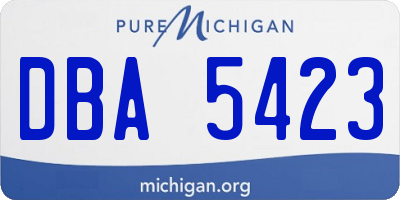 MI license plate DBA5423