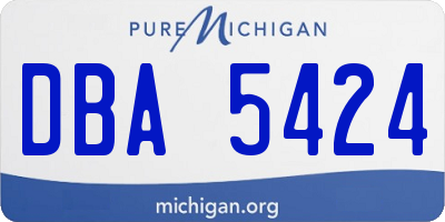 MI license plate DBA5424