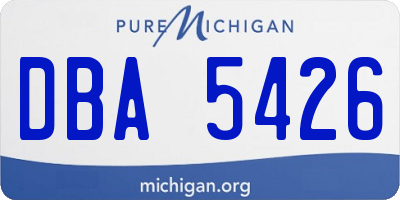 MI license plate DBA5426