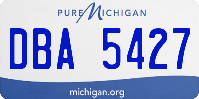 MI license plate DBA5427
