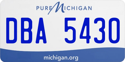 MI license plate DBA5430