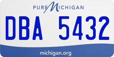 MI license plate DBA5432
