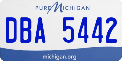 MI license plate DBA5442