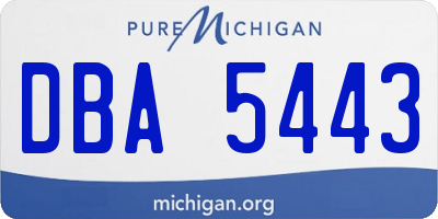 MI license plate DBA5443