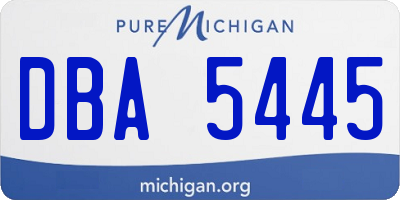 MI license plate DBA5445