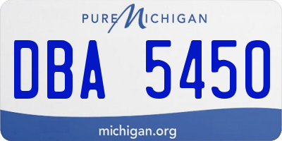 MI license plate DBA5450