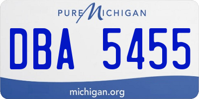 MI license plate DBA5455