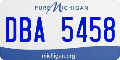 MI license plate DBA5458
