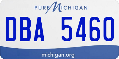 MI license plate DBA5460