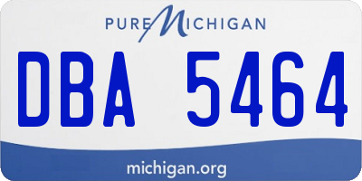 MI license plate DBA5464