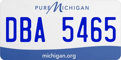MI license plate DBA5465