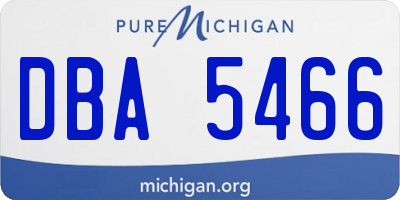 MI license plate DBA5466