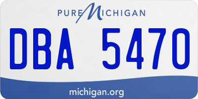 MI license plate DBA5470