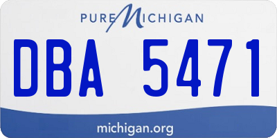 MI license plate DBA5471