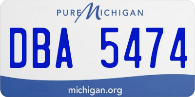 MI license plate DBA5474