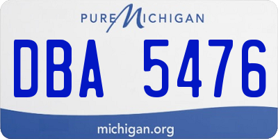 MI license plate DBA5476