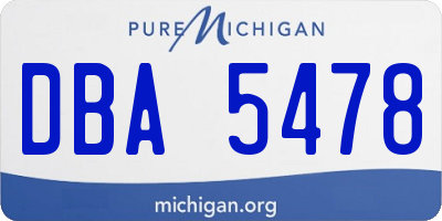 MI license plate DBA5478