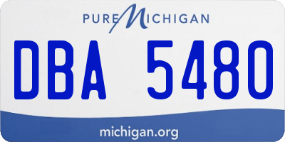 MI license plate DBA5480