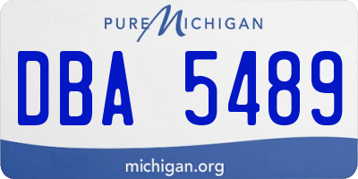 MI license plate DBA5489