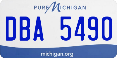 MI license plate DBA5490