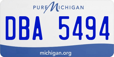MI license plate DBA5494