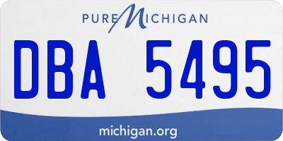 MI license plate DBA5495