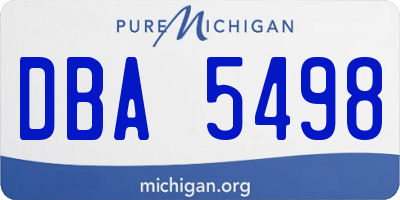 MI license plate DBA5498