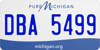 MI license plate DBA5499
