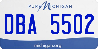 MI license plate DBA5502