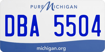 MI license plate DBA5504