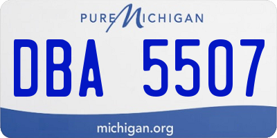 MI license plate DBA5507