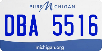 MI license plate DBA5516