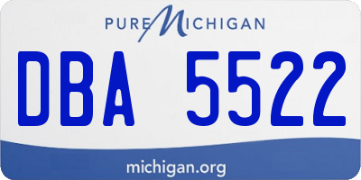 MI license plate DBA5522