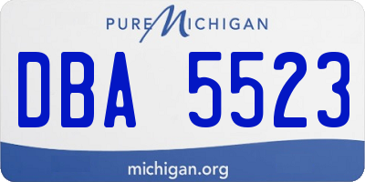 MI license plate DBA5523