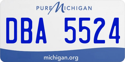 MI license plate DBA5524