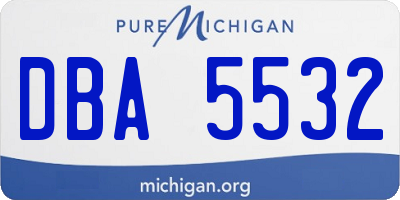 MI license plate DBA5532