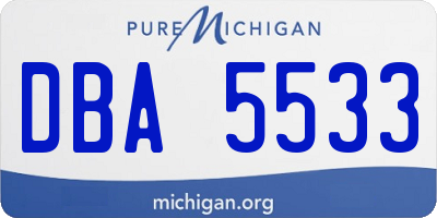 MI license plate DBA5533