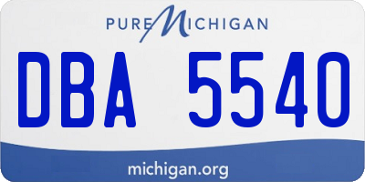 MI license plate DBA5540