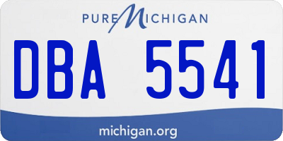 MI license plate DBA5541