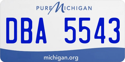 MI license plate DBA5543