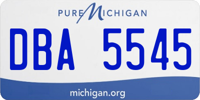MI license plate DBA5545
