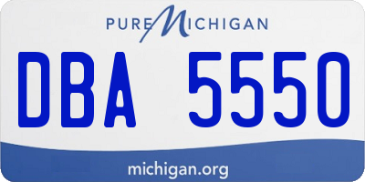 MI license plate DBA5550
